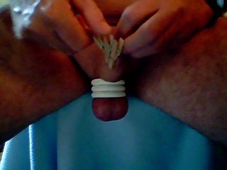 Clothes pins on my foreskin part 1