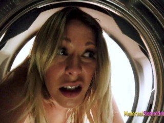 Step Mom is Stuck in the Dryer and Fuck by her Son - Nikki Brooks