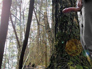 Auf dem Weg zur Schule, Junge Masturbate im Wald für seine Abonnenten
